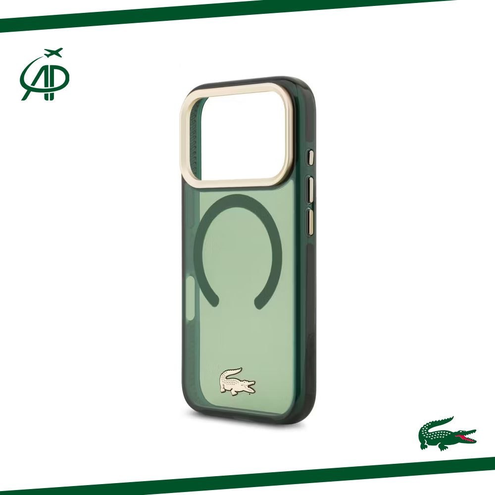Lacoste Translucent Deep Green Magnetic Case with Gold Accents