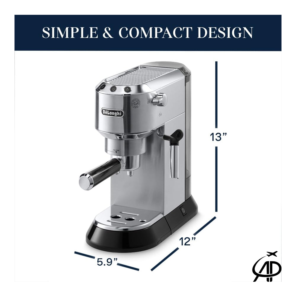 De'Longhi Dedica Espresso Machine | Slim Design, Silver