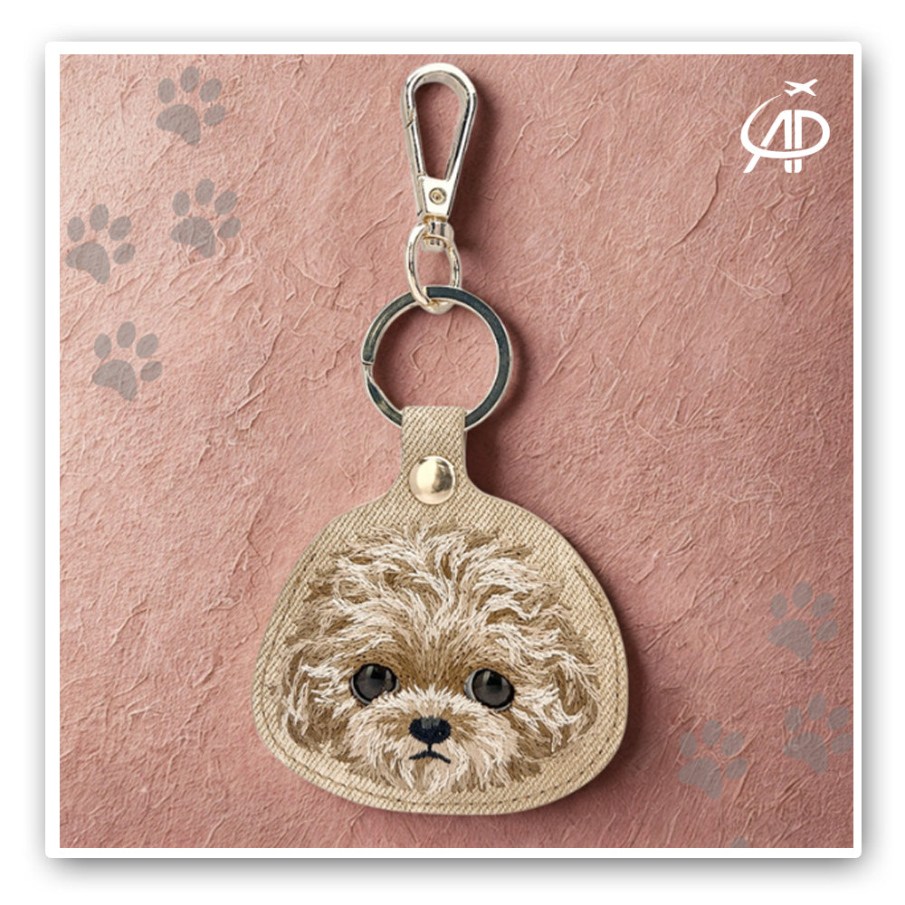 Nimmy Friends Embroidered Poodle Dog Keychain / Bag Charm