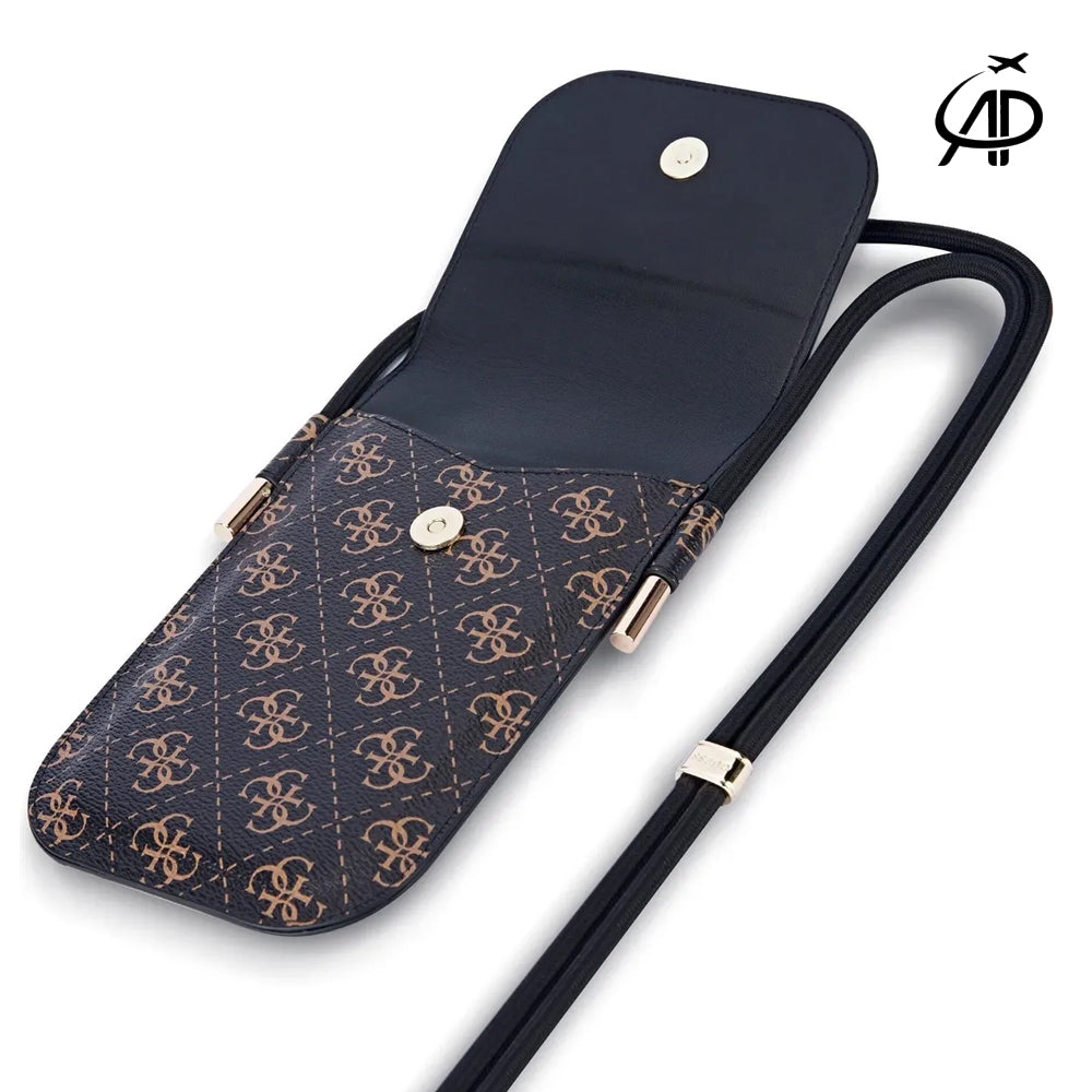 GUESS 4G Monogram Phone Pouch with Crossbody Strap