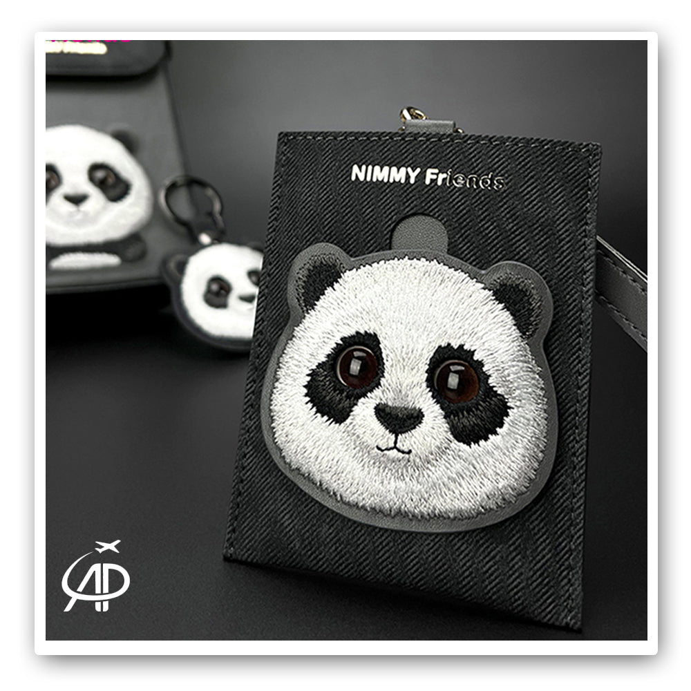 Nimmy Friends Embroidered Panda Card Holder