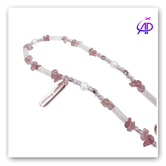 Nimmy Friends Pink Cat Beaded Phone Charm