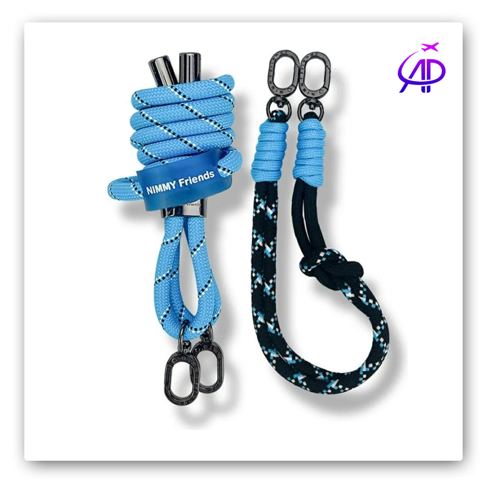 Nimmy Friends Blue Camouflage Rope Phone Lanyard and Strap Set