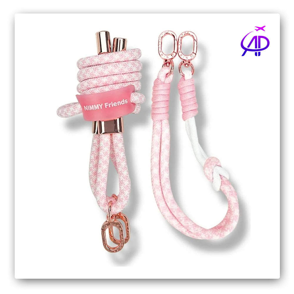 Chic Pink Pattern Phone/Bag Charm Lanyard