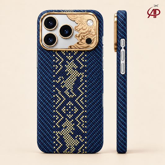 Benks Knight ArmorAir Kevlar MagSafe iPhone Case – Blue & Gold