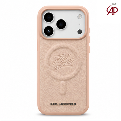 Karl Lagerfeld Initial Logo MagSafe Case – Blush Pink