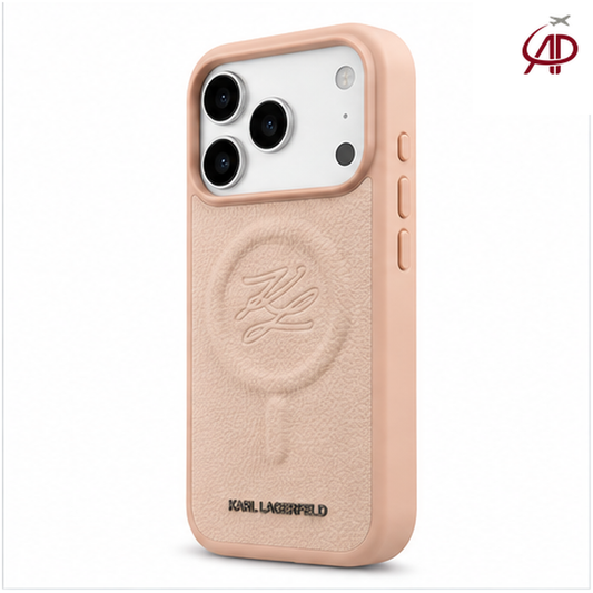 Karl Lagerfeld Initial Logo MagSafe Case – Blush Pink