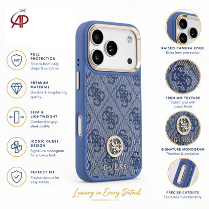 GUESS Blue Denim 4G Monogram Case