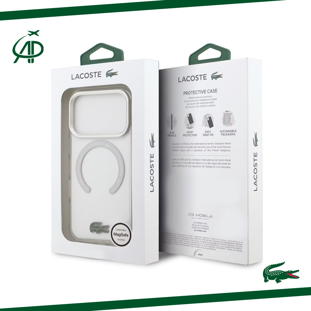 Lacoste Crystal Clear Magnetic Case with White Ring