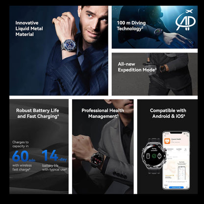HUAWEI Watch Ultimate 2 Blue - 150M Dive Watch with Sonar Comms & eSIM