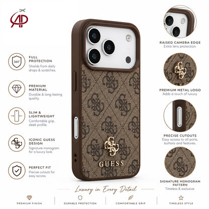 GUESS Brown 4G Monogram Canvas Case