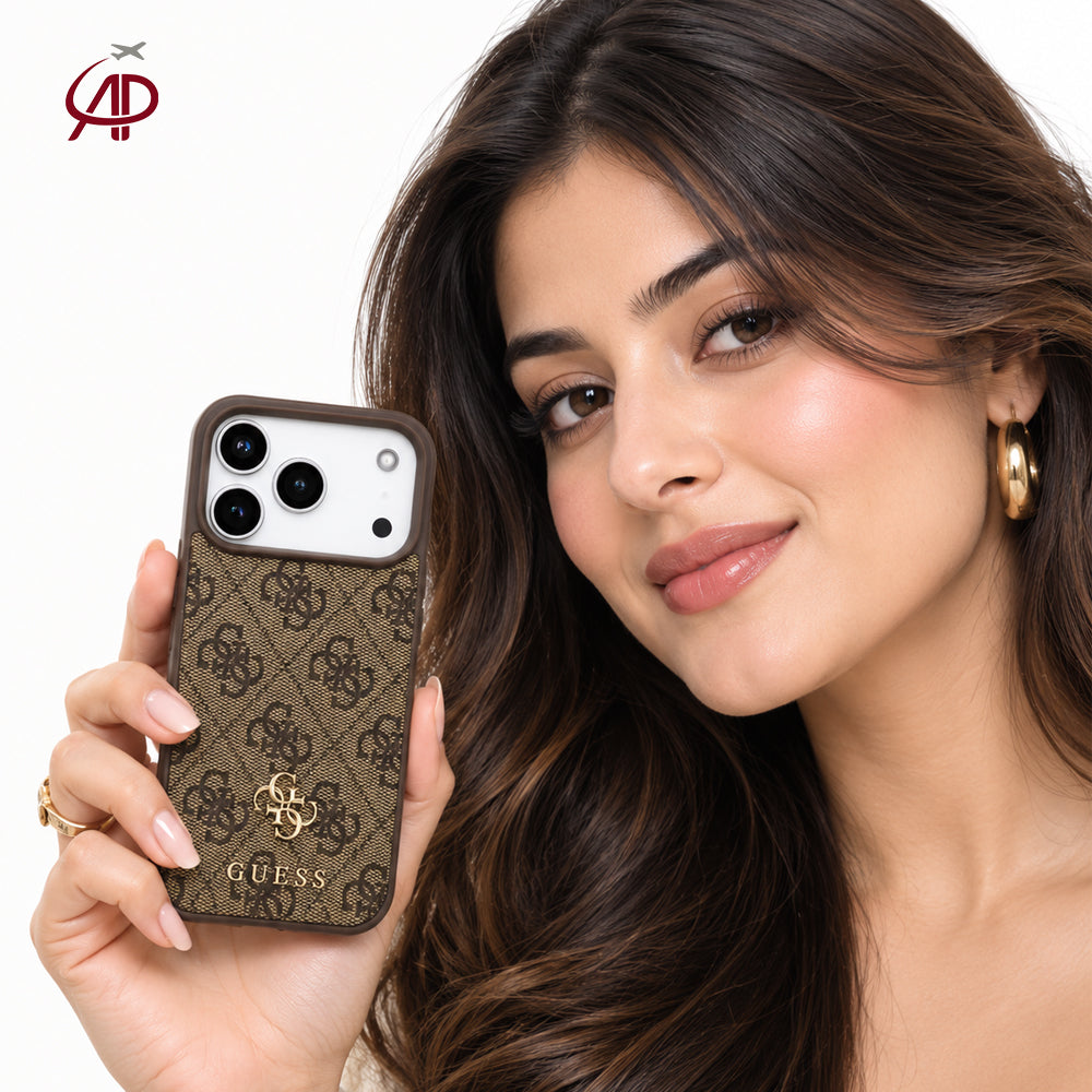 GUESS Brown 4G Monogram Canvas Case