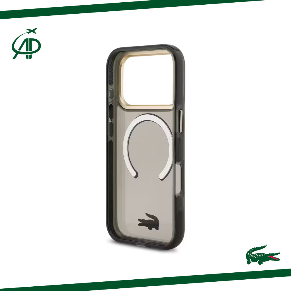 Premium Lacoste Translucent Black Magsafe-Compatible Cover