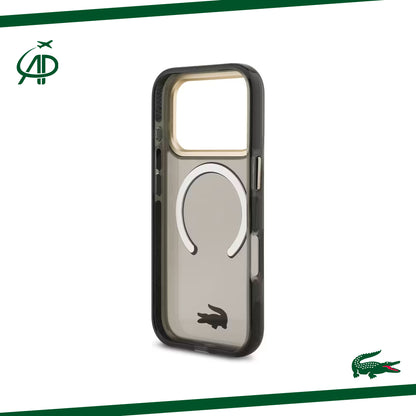 Premium Lacoste Translucent Black Magsafe-Compatible Cover