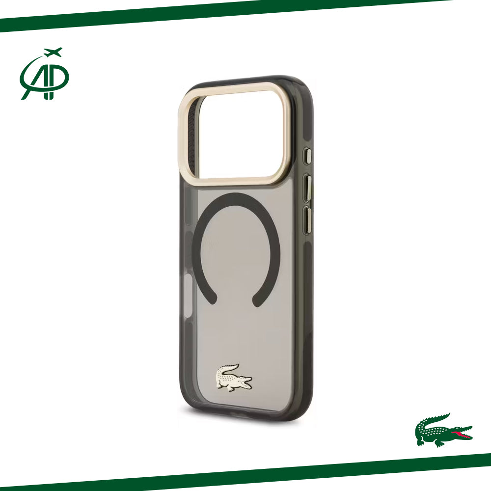 Premium Lacoste Translucent Black Magsafe-Compatible Cover