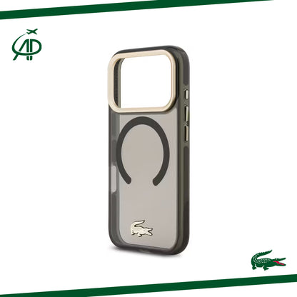Premium Lacoste Translucent Black Magsafe-Compatible Cover
