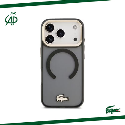 Premium Lacoste Translucent Black Magsafe-Compatible Cover