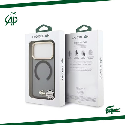 Premium Lacoste Translucent Black Magsafe-Compatible Cover
