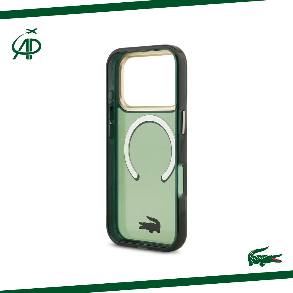 Lacoste Translucent Deep Green Magnetic Case with Gold Accents