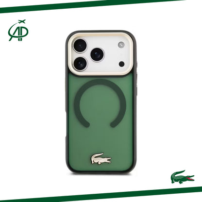 Lacoste Translucent Deep Green Magnetic Case with Gold Accents