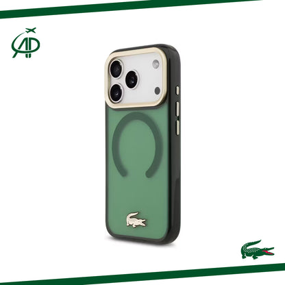 Lacoste Translucent Deep Green Magnetic Case with Gold Accents