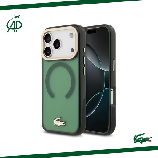 Lacoste Translucent Deep Green Magnetic Case with Gold Accents