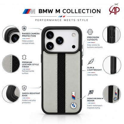 BMW M Motorsport Off-White & Black Perforated Leather Case