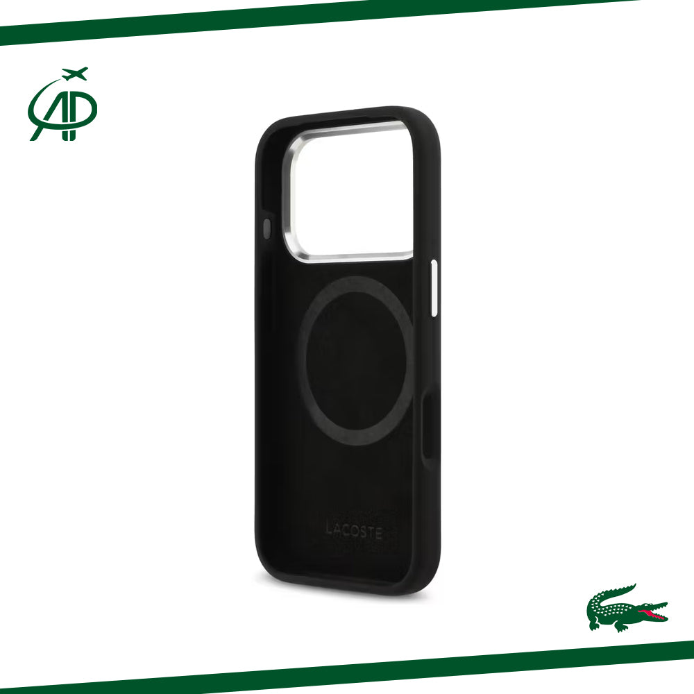 Lacoste Matte Black Magnetic Case with Croc Logo
