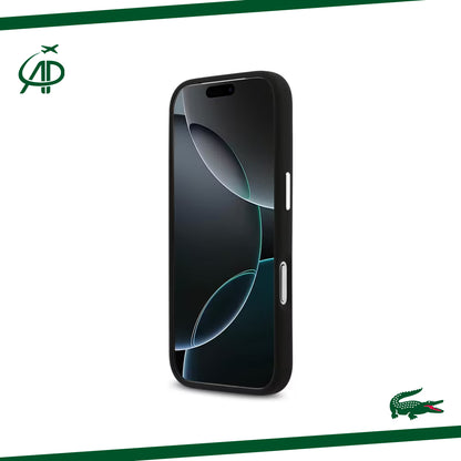 Lacoste Matte Black Magnetic Case with Croc Logo