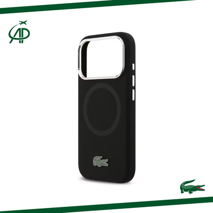 Lacoste Matte Black Magnetic Case with Croc Logo
