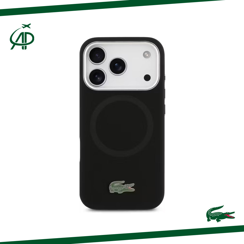 Lacoste Matte Black Magnetic Case with Croc Logo
