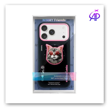 Nimmy Friends Sassy Cat Magnetic Grip Protection Case (Black/Pink)