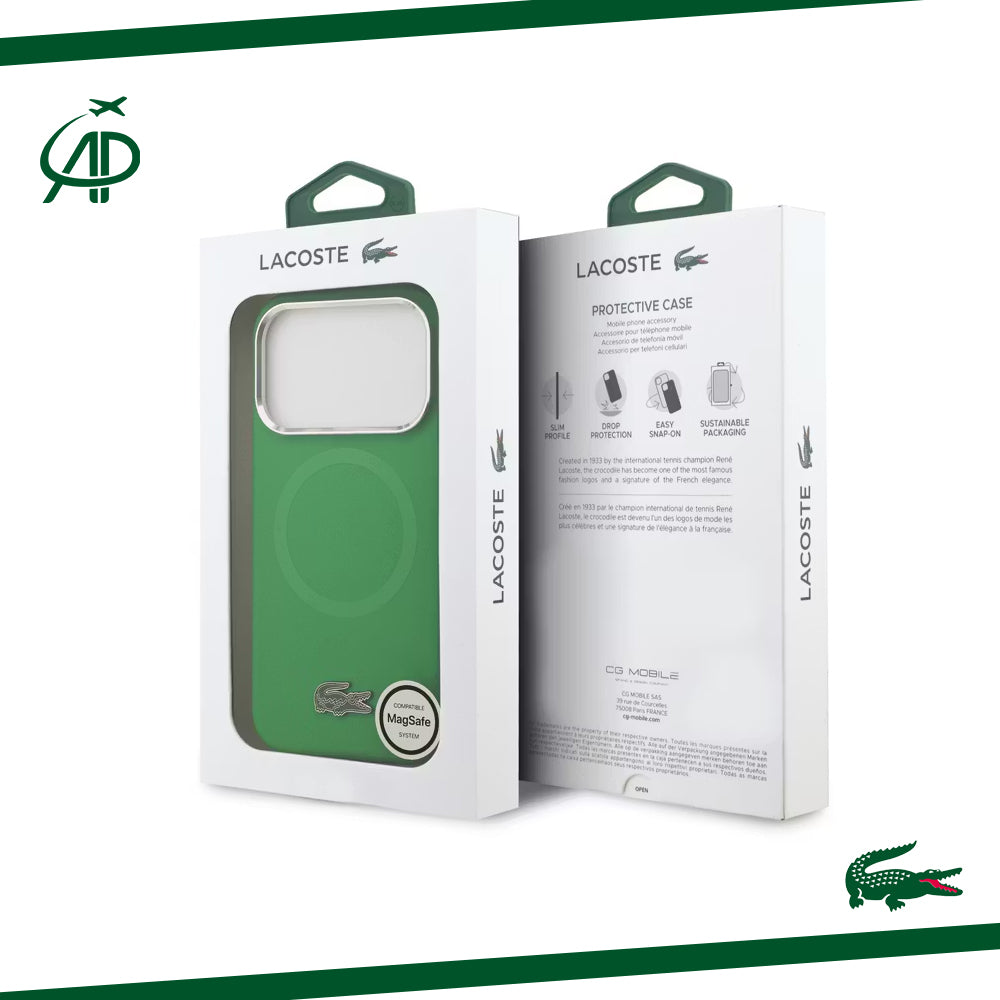 Lacoste Matte Black Magnetic Case with Croc Logo