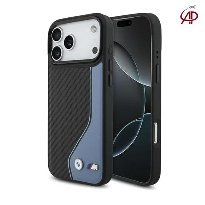 BMW M Motorsport Carbon Fiber & Slate Blue Leather Case