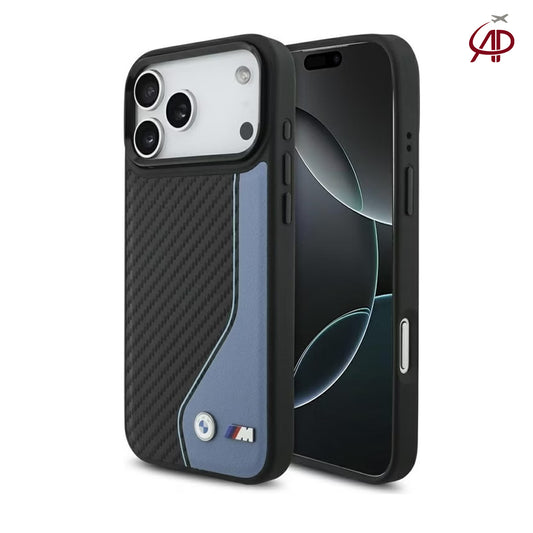 BMW M Motorsport Carbon Fiber & Slate Blue Leather Case