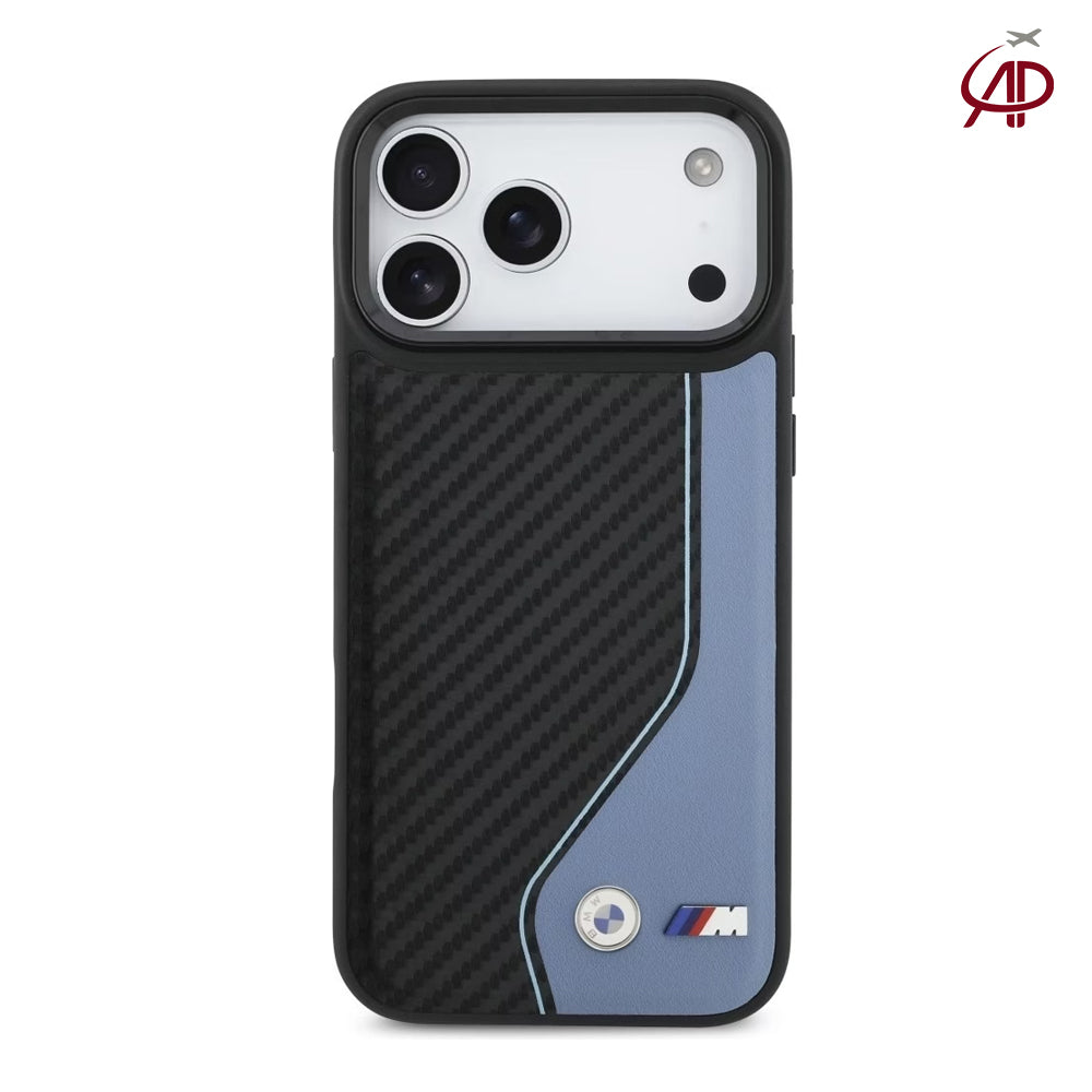 BMW M Motorsport Carbon Fiber & Slate Blue Leather Case