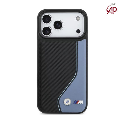 BMW M Motorsport Carbon Fiber & Slate Blue Leather Case