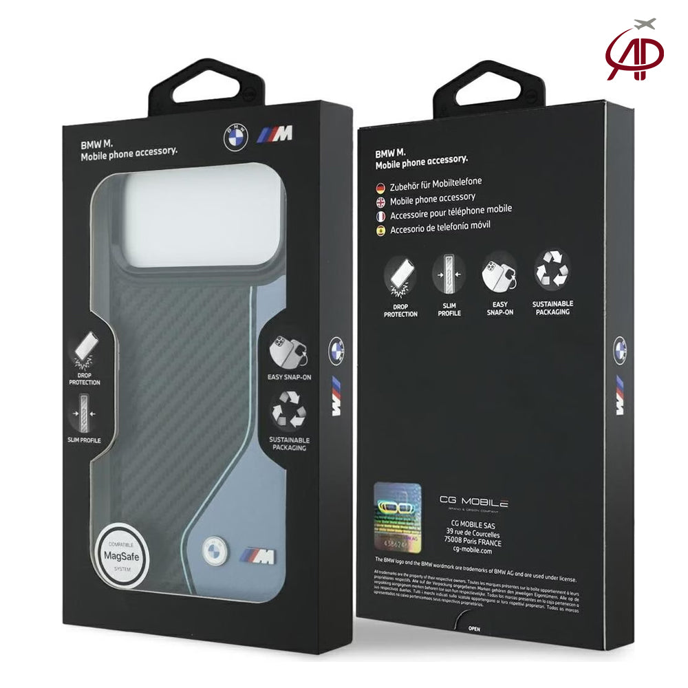 BMW M Motorsport Carbon Fiber & Slate Blue Leather Case