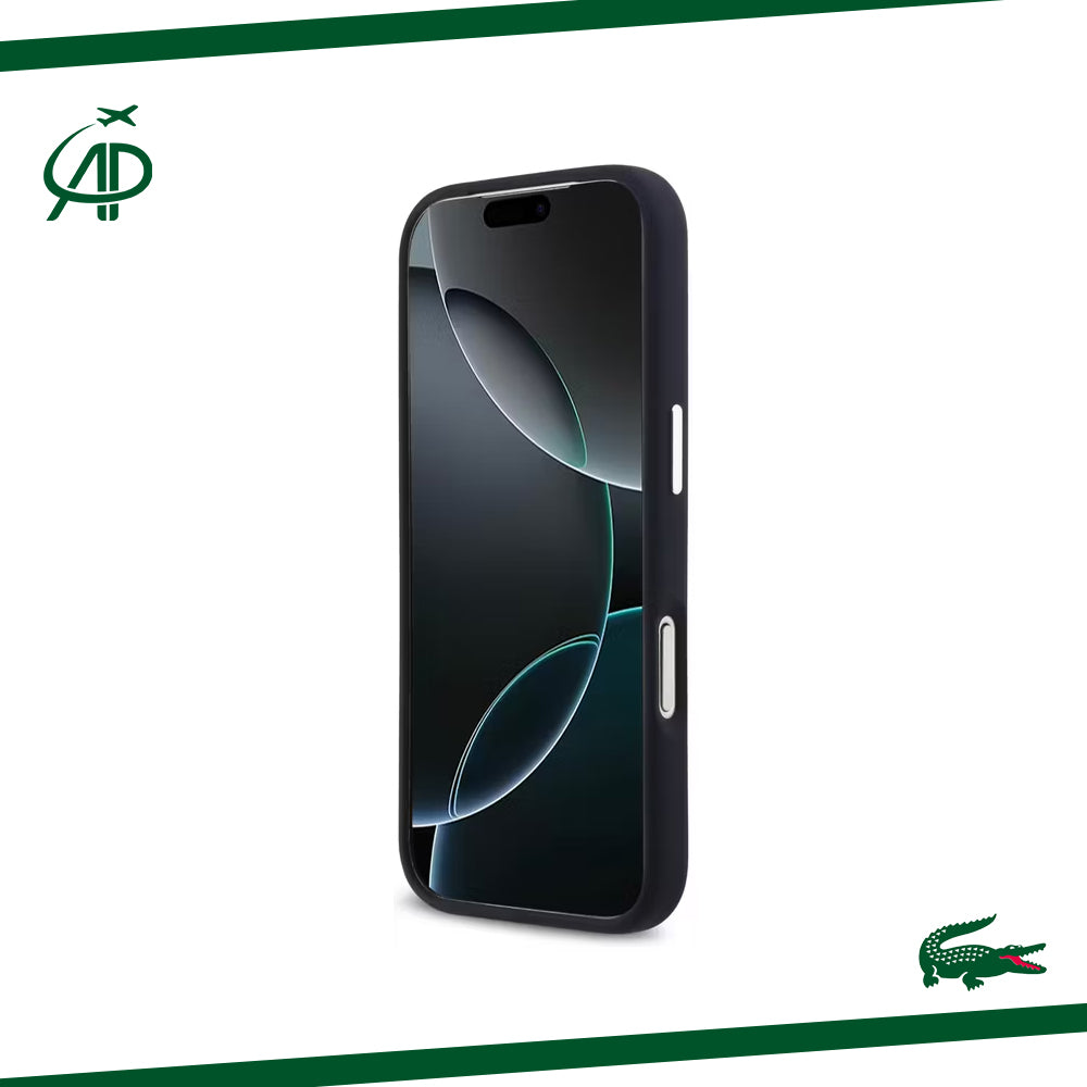 Lacoste Matte Black Magnetic Case with Croc Logo