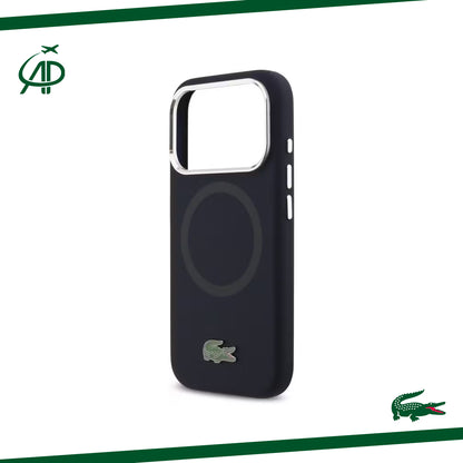 Lacoste Matte Black Magnetic Case with Croc Logo