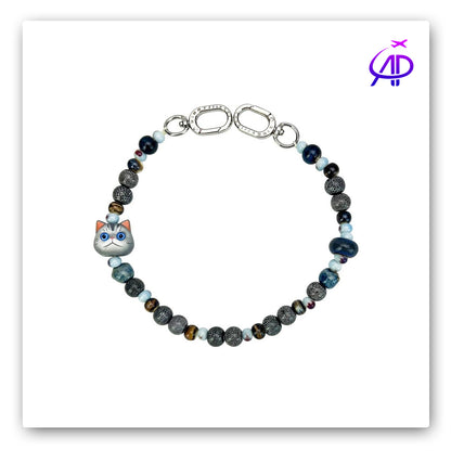 Nimmy Friends 'Cool Cat' Beaded Accessory Chain - Dark Tones & Metallic Accents