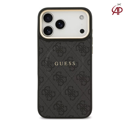 GUESS Black 4G Monogram Case with Gold Logo