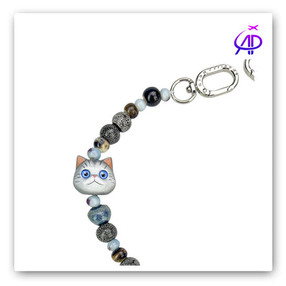 Nimmy Friends 'Cool Cat' Beaded Accessory Chain - Dark Tones & Metallic Accents