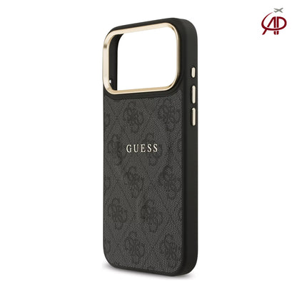 GUESS Black 4G Monogram Case with Gold Logo
