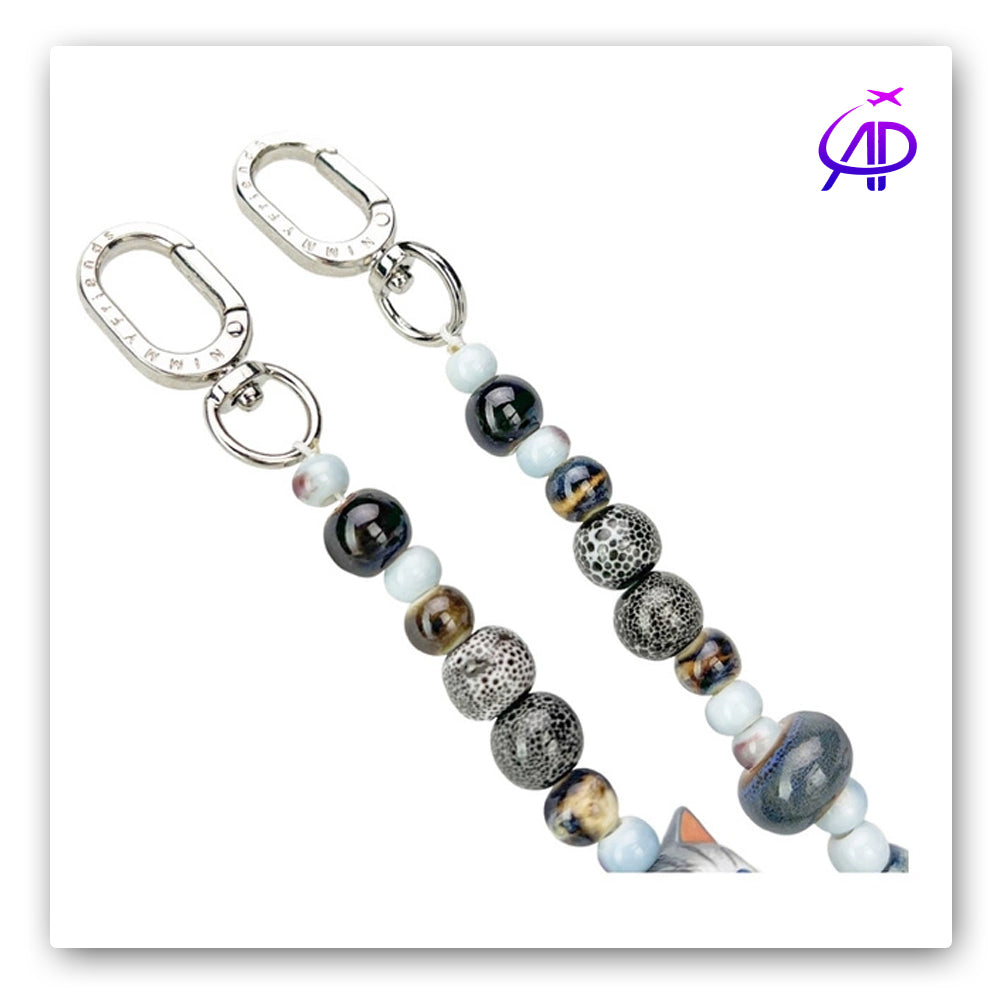 Nimmy Friends 'Cool Cat' Beaded Accessory Chain - Dark Tones & Metallic Accents
