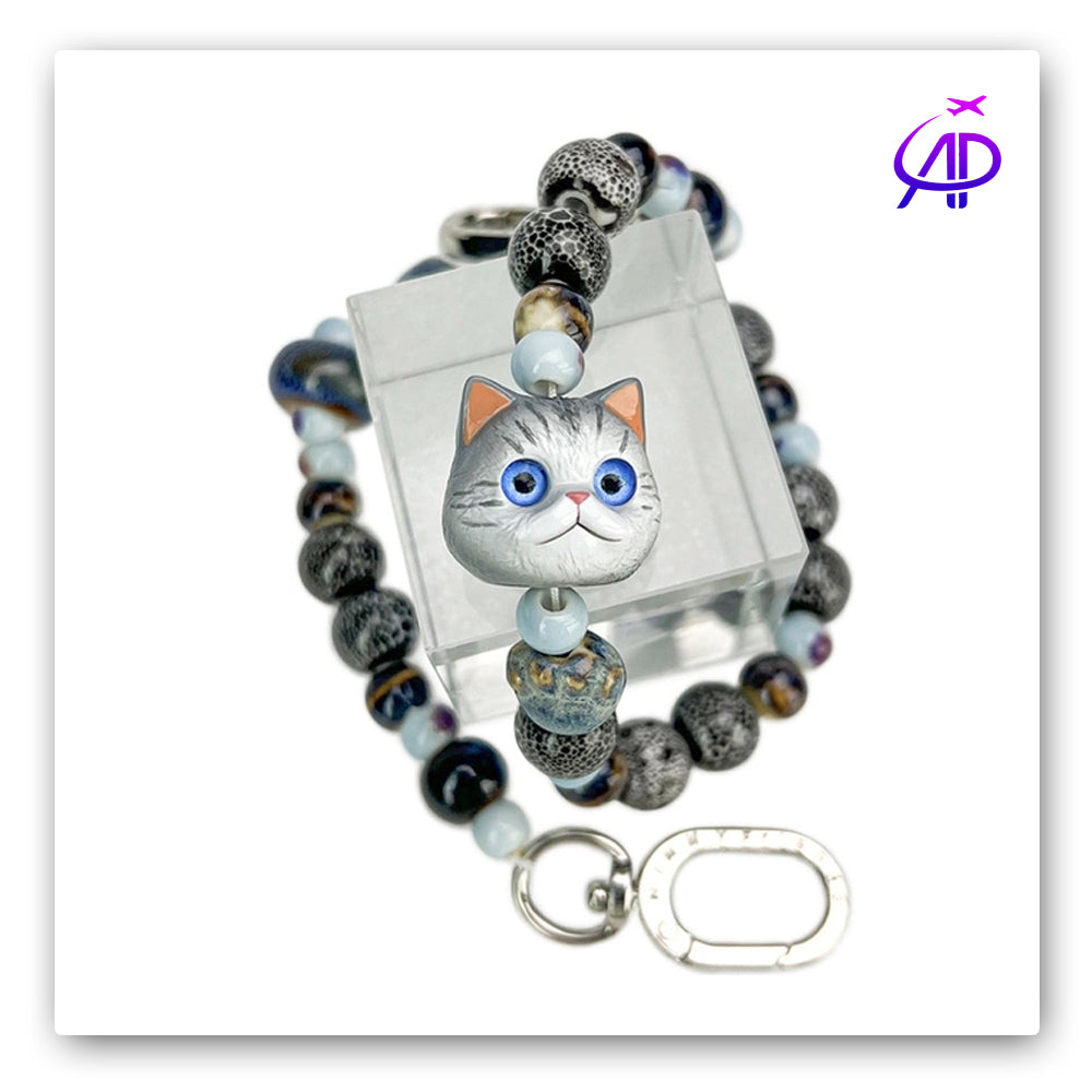 Nimmy Friends 'Cool Cat' Beaded Accessory Chain - Dark Tones & Metallic Accents