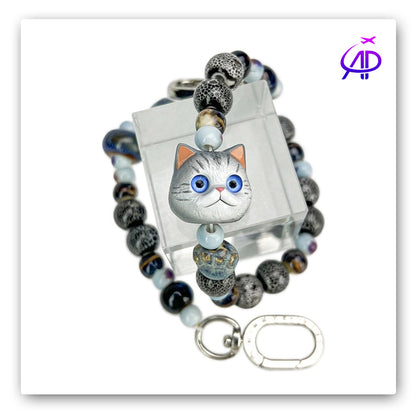 Nimmy Friends 'Cool Cat' Beaded Accessory Chain - Dark Tones & Metallic Accents