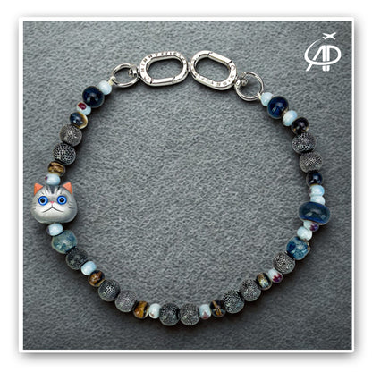Nimmy Friends 'Cool Cat' Beaded Accessory Chain - Dark Tones & Metallic Accents