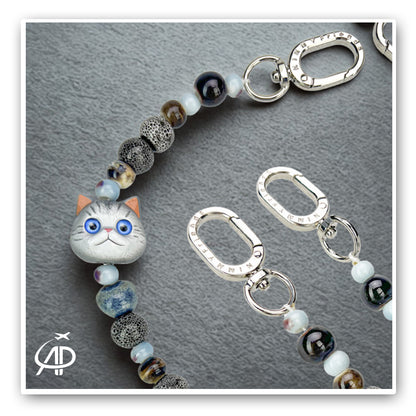 Nimmy Friends 'Cool Cat' Beaded Accessory Chain - Dark Tones & Metallic Accents