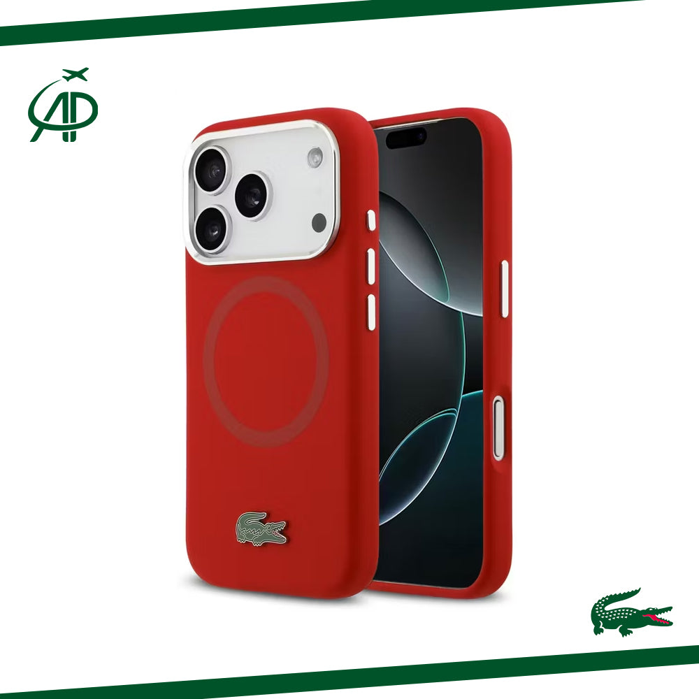 Lacoste Matte Black Magnetic Case with Croc Logo